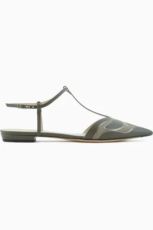 Giorgio Armani Ballerinas aus Leder mit T-Steg und Riemen