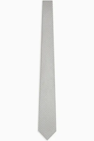 Emporio Armani Krawatte aus reiner Seide mit Jacquard-Monogramm