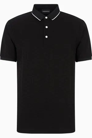 Emporio Armani Poloshirt aus merzerisiertem Jersey mit Allover-Adler aus Jacquard