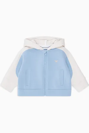 Emporio Armani ASV Sweatshirt mit Kapuze aus zweifarbigem, doppellagigem Jersey