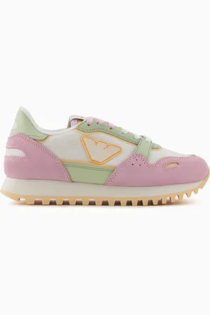 Emporio Armani Sneaker aus Mesh mit Veloursleder-Details und Adler-Patch