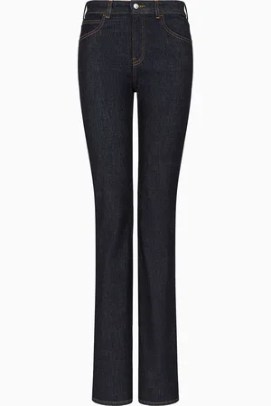 Emporio Armani Jeans J47 Medium High Waist Schlaghose in Light-Stretch-Denim im Used-Look