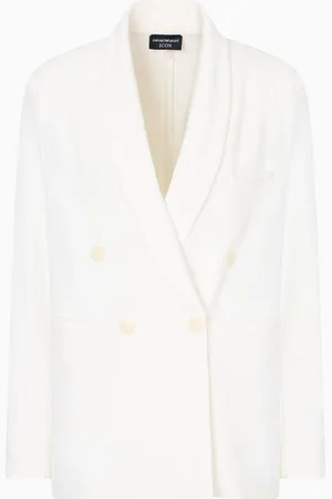 Emporio Armani Icon Doppelreihiger Blazer aus kompaktem Pikee