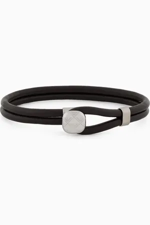 Emporio Armani Lederarmband und Manschettenknöpfe im Set