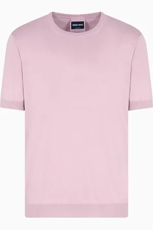 Giorgio Armani Pullover mit Rundhalsausschnitt und kurzen Ärmeln aus Seide und Baumwolle