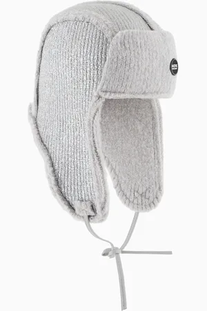 Giorgio Armani Neve Baseballcap mit Ohrenklappen, gefertigt aus Viskose- und Kaschmirmischstrick