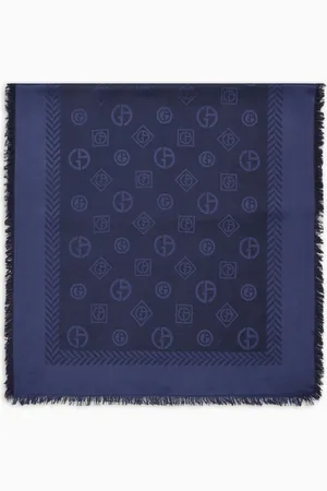Giorgio Armani Stola aus Schurwolle und Seide mit Monogramm in Jacquard-Stoff-Verarbeitung