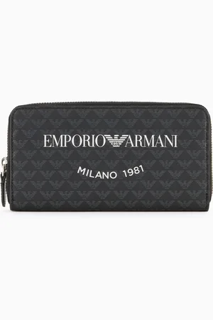 Emporio Armani Portemonnaie mit durchgehendem Reißverschluss und Milano 1981-Logoaufdruck