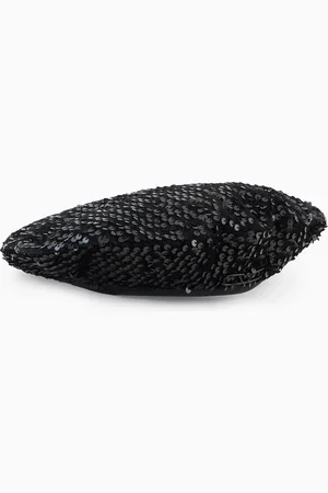 Emporio Armani Chenille-Baskenmütze mit durchgehenden Pailletten