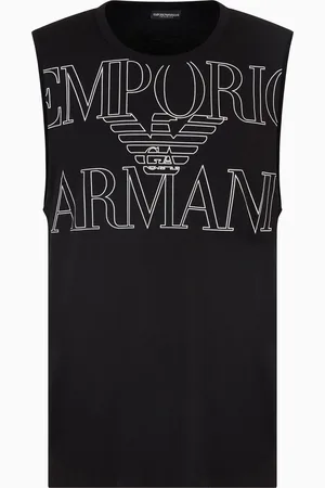 Emporio Armani ASV Beachwear Tanktop aus Bio-Jersey mit fettgedrucktem Logo-Print