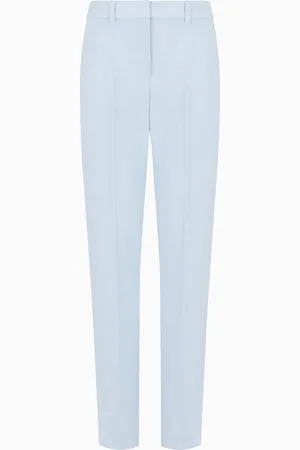 Emporio Armani Hose mit Gürtelschlaufen und Biese aus Cady-Crêpe