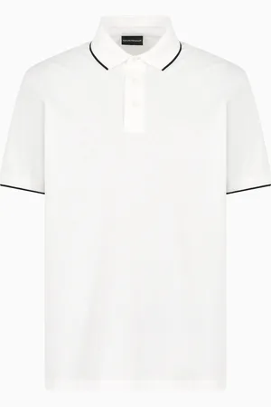 Emporio Armani Poloshirt aus Stretch-Pikee mit gesticktem Mikro-Adler