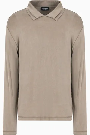 Emporio Armani ASV Icon Stretch-Lyocell-Poloshirt in Rippstrick-Verarbeitung
