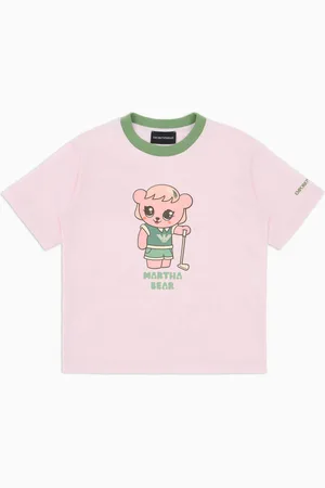 Emporio Armani ASV T-Shirt aus Bio-Jersey mit Manga Bear Crew Print