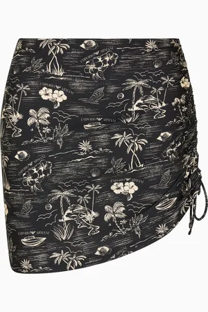 Emporio Armani Pareo-Minirock mit Tunnelzug und Logomania-Print