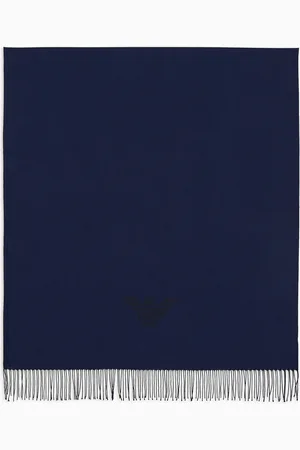Emporio Armani Schal mit Fransen und Adler-Print
