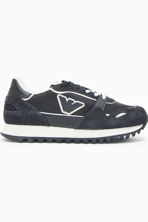 Emporio Armani Sneaker aus Mesh mit Veloursleder-Details und Adler-Patch