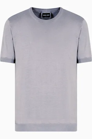 Giorgio Armani Pullover mit Rundhalsausschnitt und kurzen Ärmeln aus Seide und Baumwolle