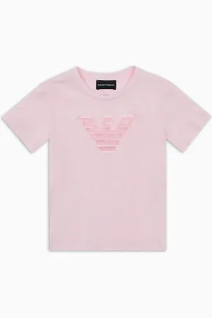 Emporio Armani ASV T-Shirt aus Jersey mit Adler-Stickerei und weiteren Zierdetails