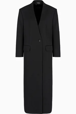 Emporio Armani Mantel mit Wickelverschluss, gefertigt aus kompaktem Wollbezugsstoff