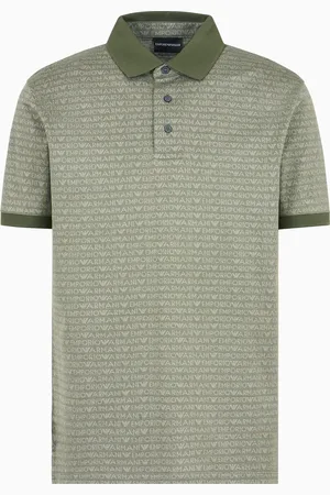 Emporio Armani Poloshirt aus Jacquard-Jersey mit Allover-Logo-Schriftzug