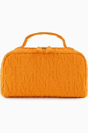 Emporio Armani ASV Beachwear Henkeltasche aus Stoff mit fettgedrucktem Logo in 3D-Optik