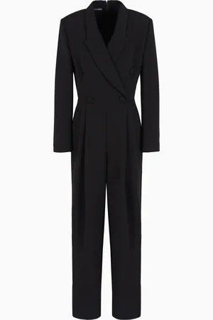 Emporio Armani Zweiteiliger Overall mit Revers aus Techno-Krepp
