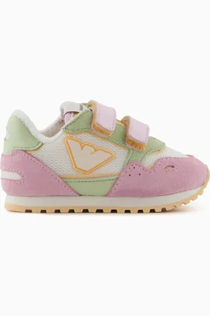 Emporio Armani Sneaker aus Mesh mit Veloursleder-Details und Adler-Patch