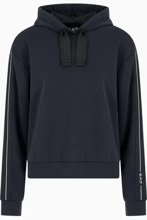 EA7 Logo Series Sweatshirt mit Kapuze aus elastischem Modal