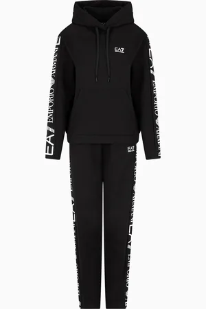 EA7 Jersey-Trainingsanzug aus Baumwollstretch mit Logo