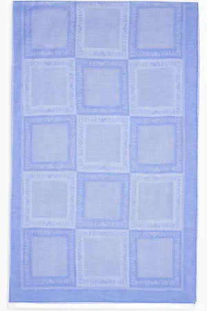 Emporio Armani Stola aus Modal-Mischung mit Allover-Logo aus Jacquard-Stoff