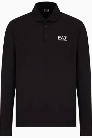 EA7 Core Identity Poloshirt mit??langen ??rmeln aus Baumwollstretch