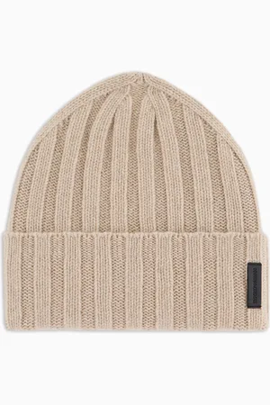 Emporio Armani Rippstrick-Mütze aus reinem Kaschmir