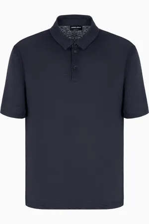 Giorgio Armani Jersey-Poloshirt mit kurzen Ärmeln aus reinem Leinen