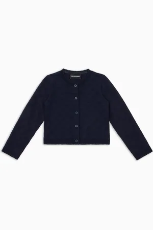 Emporio Armani Cardigan aus Allover-Adler-Jacquard-Strick