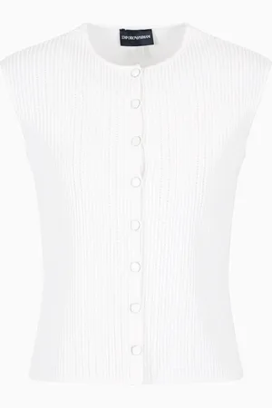 Emporio Armani Weste aus perforiertem Ottoman-Stoff