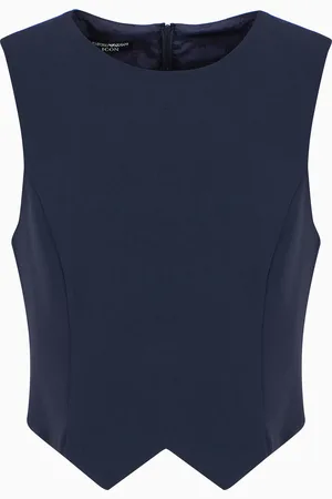Emporio Armani Icon Top aus Triacetat-Gewebe