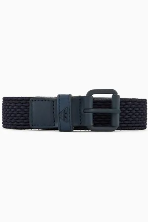 Emporio Armani Gürtel aus geflochtenem Stoff und Leder