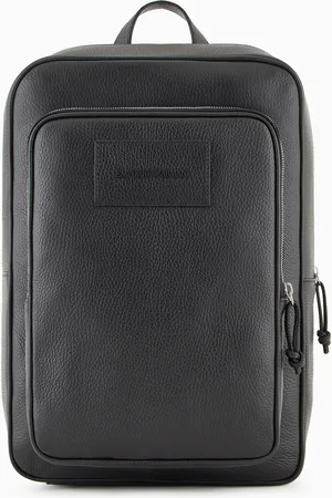 Emporio Armani Rucksack aus getrommeltem Leder, mit Laptopfach