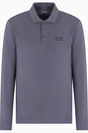 EA7 Core Identity Poloshirt mit??langen ??rmeln aus Baumwollstretch