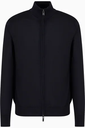 Emporio Armani Cardigan mit durchgehendem Reißverschluss aus Schurwolle