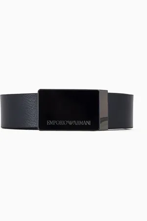 Emporio Armani Gürtel aus genarbtem Leder mit Plakette