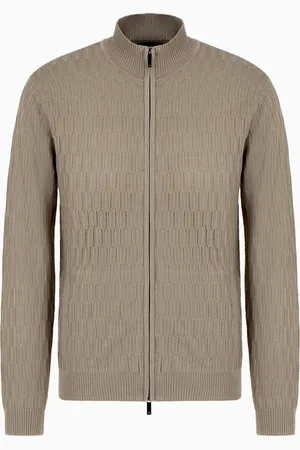 Emporio Armani ASV Cardigan mit durchgehendem Reißverschluss, gefertigt aus einer Lyocell-Mischung