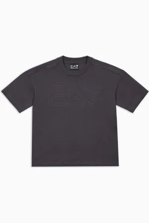 EA7 Logo Series Boy T-Shirt mit Rundhalsausschnitt aus Baumwolle