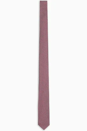 Emporio Armani Krawatte aus reiner Seide mit kleinem Jacquard-Motiv
