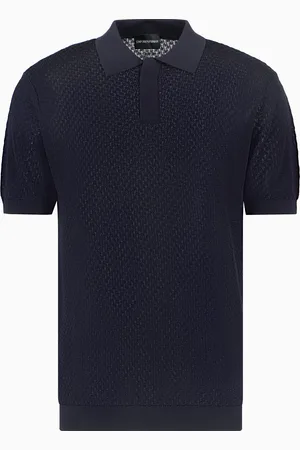 Emporio Armani Poloshirt aus Jacquard-Stoff mit Mikromuster