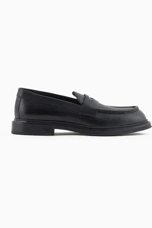 Emporio Armani Mokassins aus genarbtem Leder