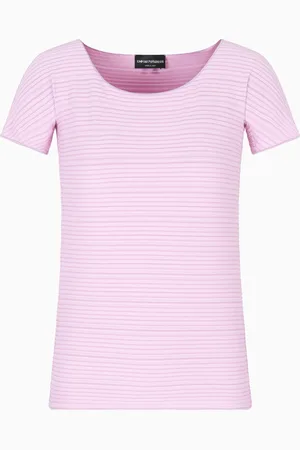 Emporio Armani T-Shirt aus Nylonstretch-Jersey mit Jacquard-Muster