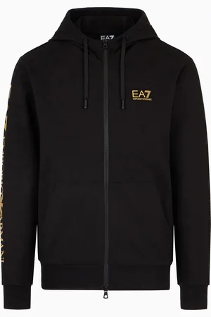 EA7 Logo Series Sweatshirt aus Baumwolle mit Kapuze