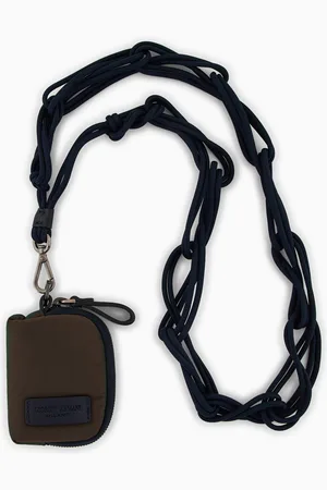 Giorgio Armani Neve Kartenetui aus schillerndem Nylon und Leder